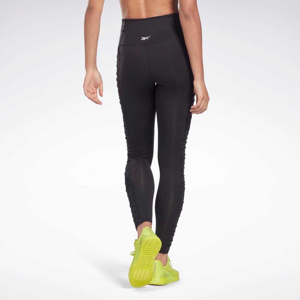 Reebok Bold High-Waisted Ruched Tights Negrii | 1523698-TV