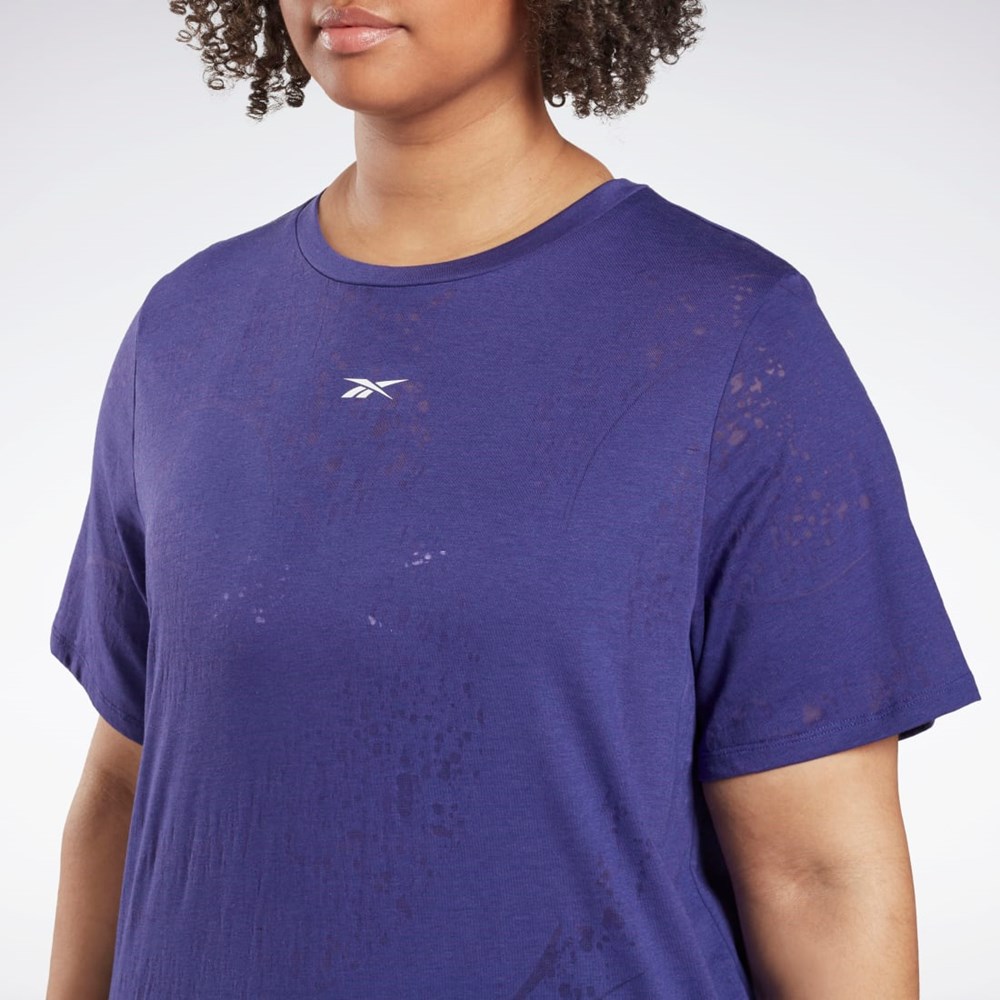 Reebok Burnout T-Shirt (Plus Size) Violet | 3601972-OB