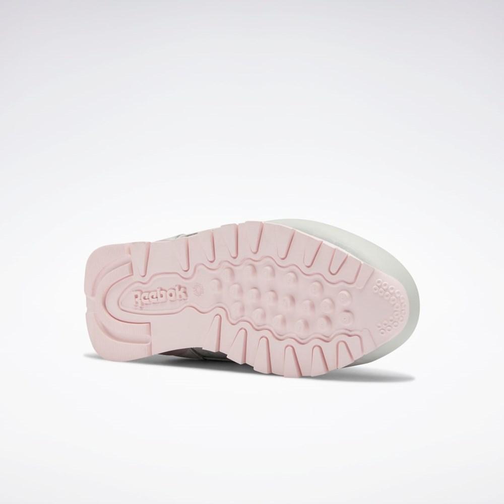 Reebok Classic Leather Step 'n' Flash Shoes - Preschool Gri Gri Roz | 8945230-TP