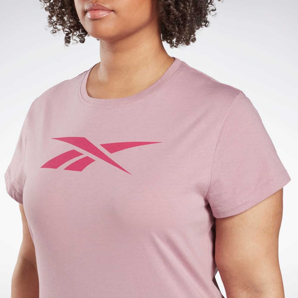 Reebok Grafice Vector T-Shirt (Plus Size) Infused Lilac | 7061493-ZQ