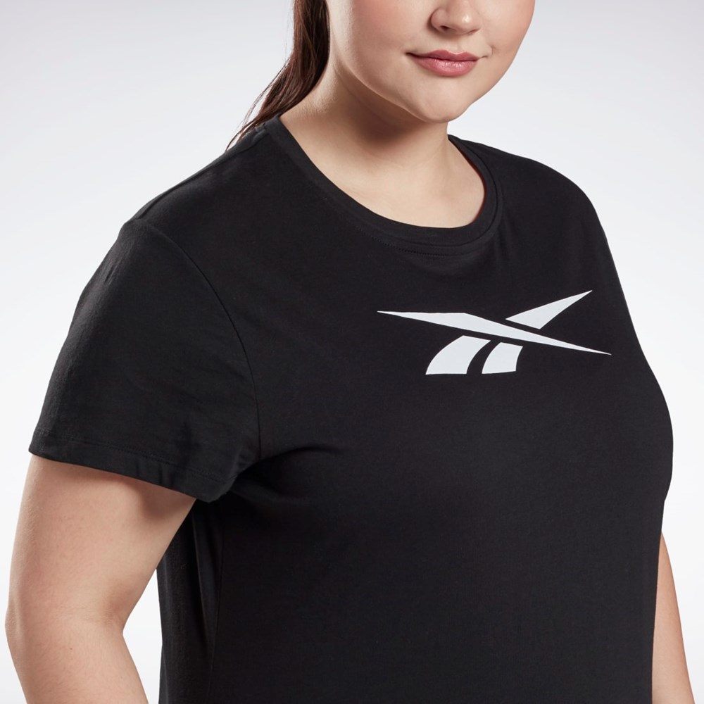 Reebok Grafice Vector T-Shirt (Plus Size) Negrii | 7349820-MG