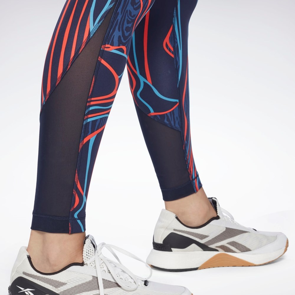 Reebok Lux Perform Mid-High-Rise Nature Grown Tights Bleumarin | 3527948-QY