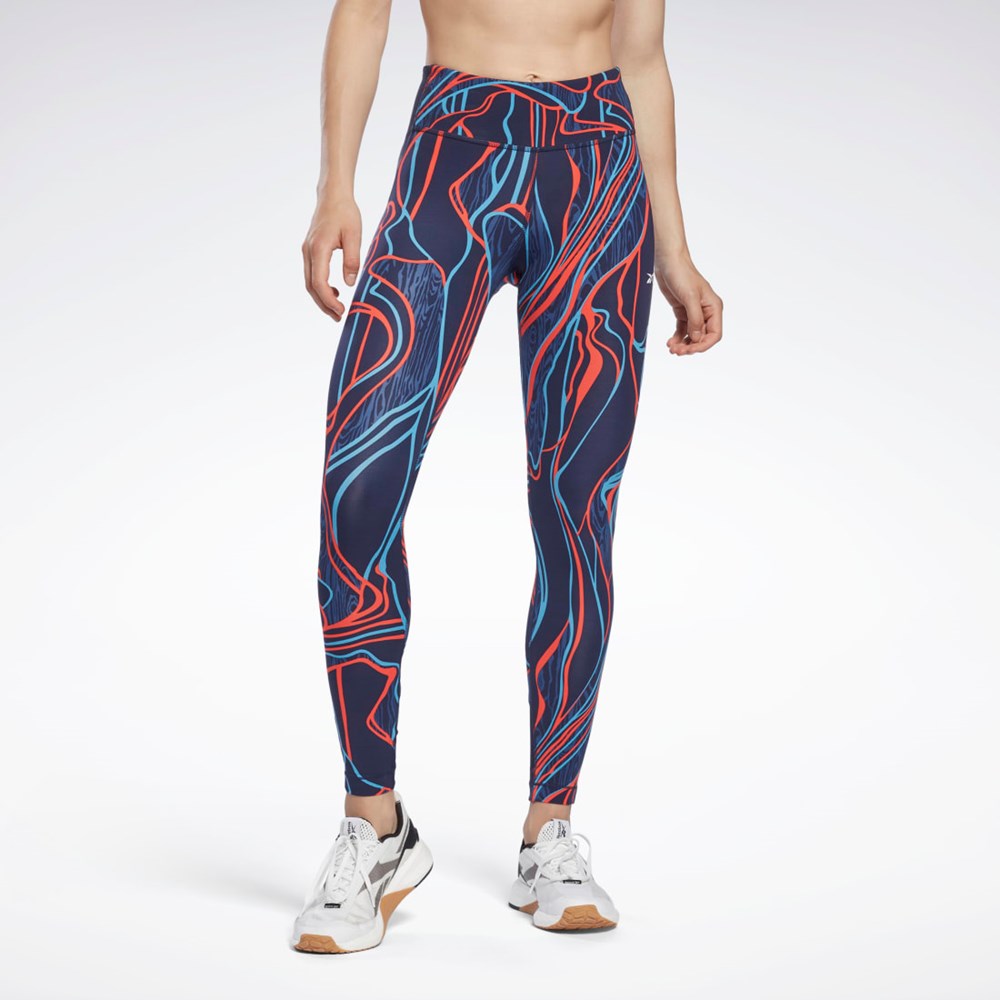 Reebok Lux Perform Mid-High-Rise Nature Grown Tights Bleumarin | 3527948-QY