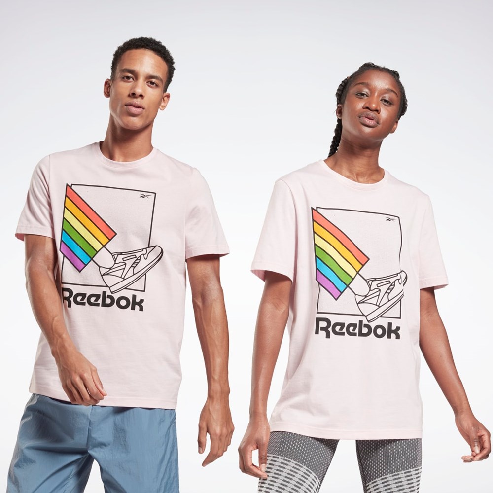 Reebok Pride Grafice T-Shirt Frost Berry | 6130479-BA