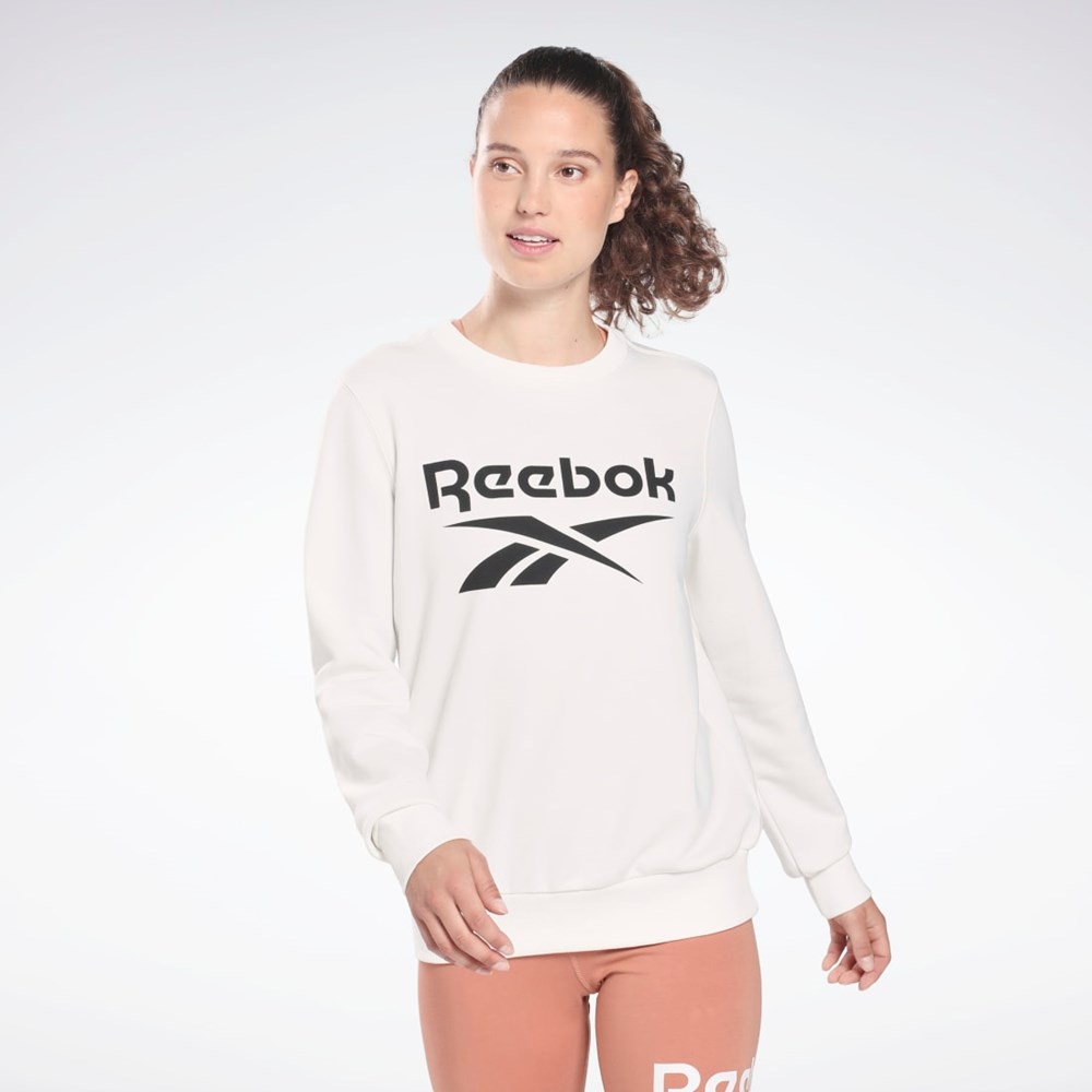 Reebok Reebok Identity Logo French Terry Crew Sweatshirt Albi Negrii | 9647021-WA