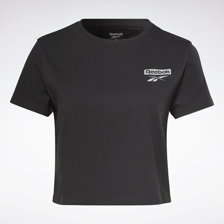 Reebok Antrenament Essentials Grafice T-Shirt Negrii | 5796804-ZA