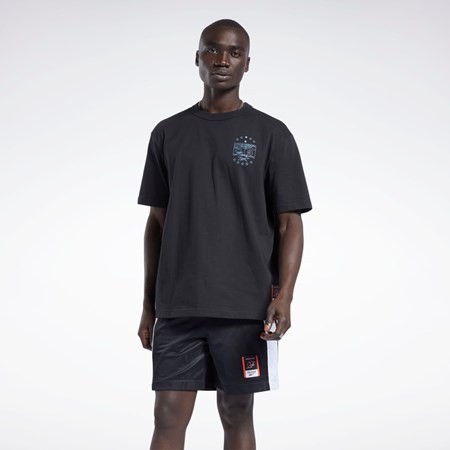 Reebok Iverson Basketball I3 Blueprint Scurte Sleeve T-Shirt Negrii | 3712065-OK