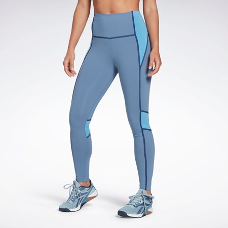 Reebok Lux High-Waisted Colorblock Tights Albastri | 7194620-BX
