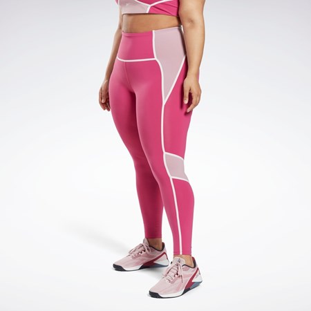 Reebok Lux High-Waisted Colorblock Tights (Plus Size) Roz | 7620459-HY