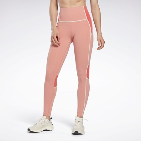 Reebok Lux High-Waisted Colorblock Tights Corai | 9635147-KP