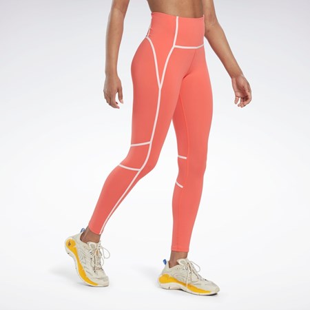 Reebok Lux High-Waisted Colorblock Tights Portocalii | 9764058-TD