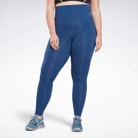 Reebok Lux High-Waisted Tights (Plus Size) Albastri | 1046529-OP