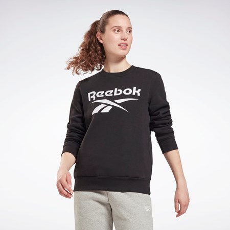 Reebok Reebok Identity Logo Fleece Crew Sweatshirt Negrii | 3108694-CW