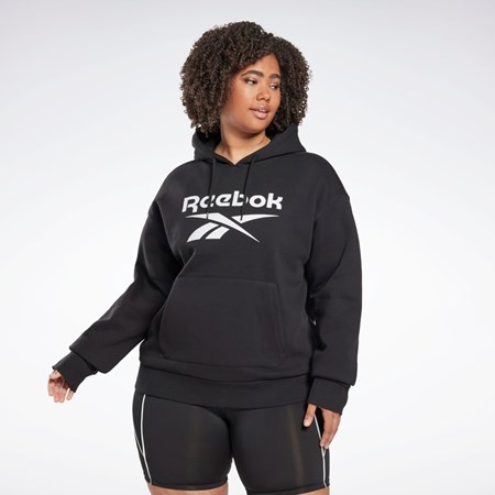 Reebok Reebok Identity Logo Fleece Pullover Hoodie (Plus Size) Negrii | 1839652-SY